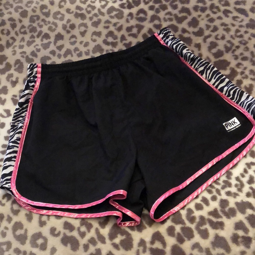 2012 PINK Victoria’s Secret Running Shorts in Black Zebra Size Small